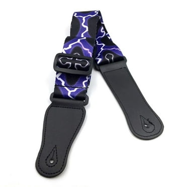 Shareley Guitar Strap with Pick Holders for Electric/Acoustic Guitar Nylon Strap Lightning pattern 